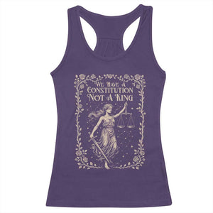No Kings in America Racerback Tank Top We Have A Constitution Not A King Resist TS10 Purple Print Your Wear
