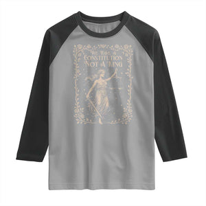 No Kings in America Raglan Shirt We Have A Constitution Not A King Resist - Print Your Wear