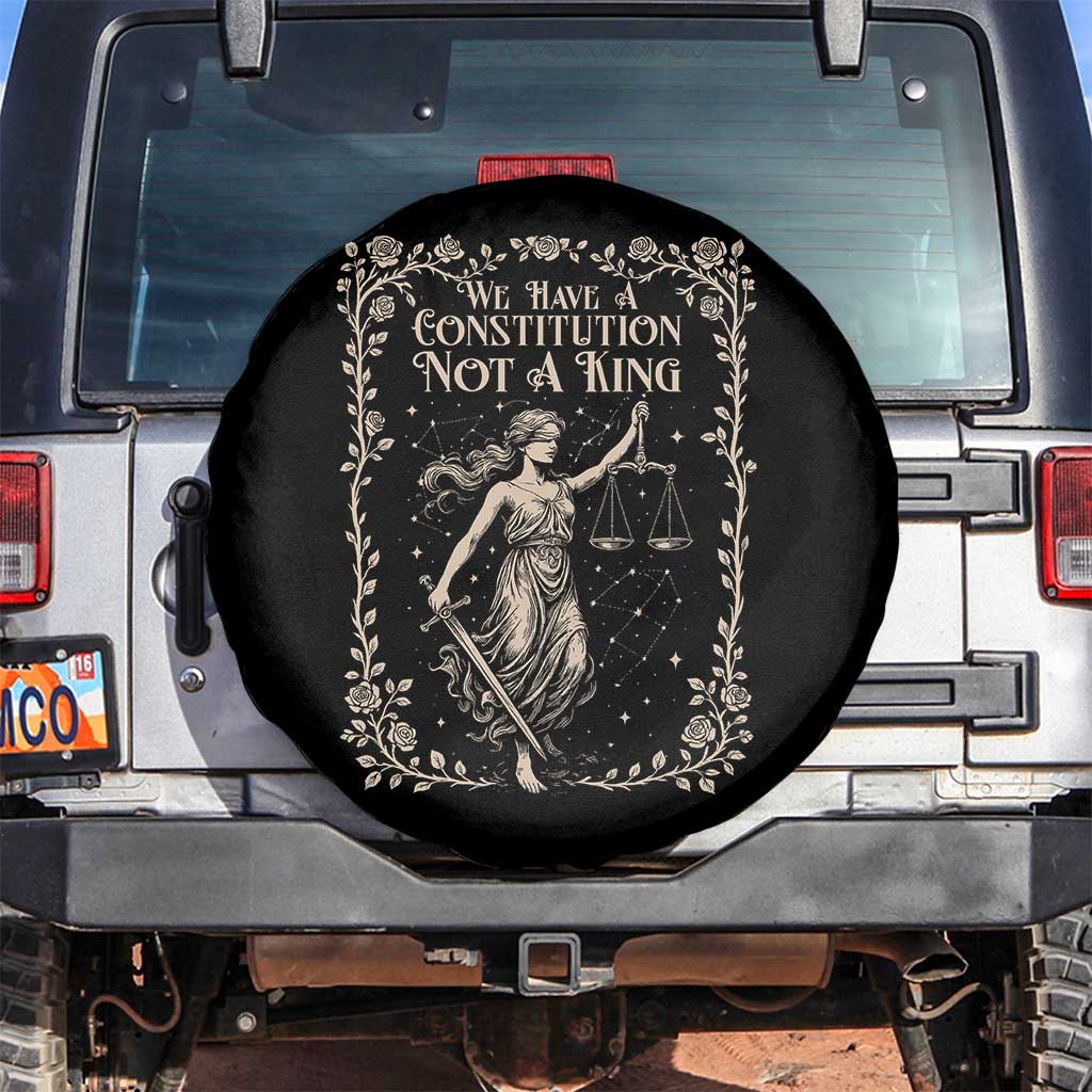 No Kings in America Spare Tire Cover We Have A Constitution Not A King Resist TS10 No hole Black Print Your Wear