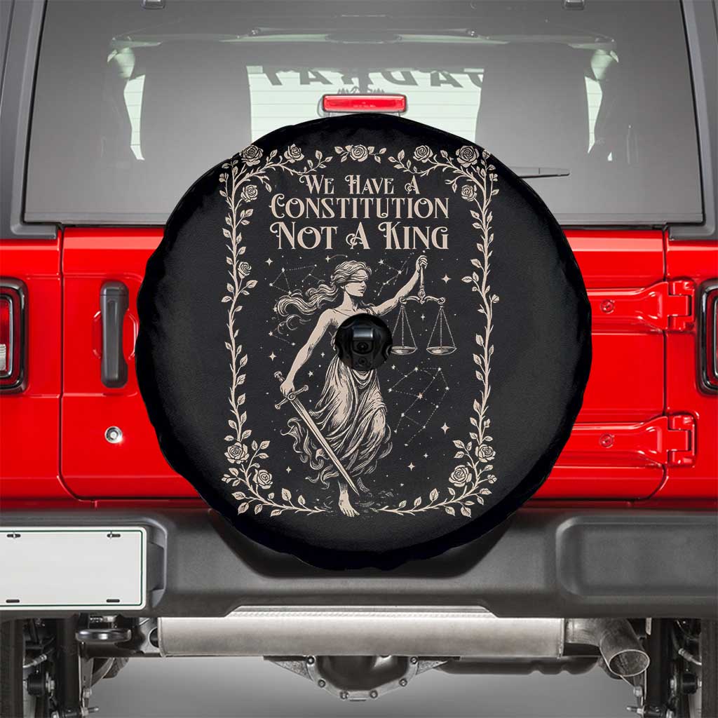 No Kings in America Spare Tire Cover We Have A Constitution Not A King Resist TS10 Black Print Your Wear