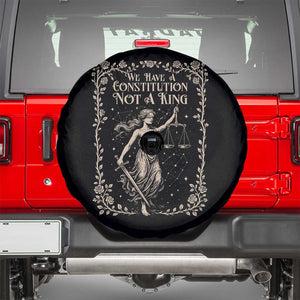 No Kings in America Spare Tire Cover We Have A Constitution Not A King Resist TS10 Black Print Your Wear