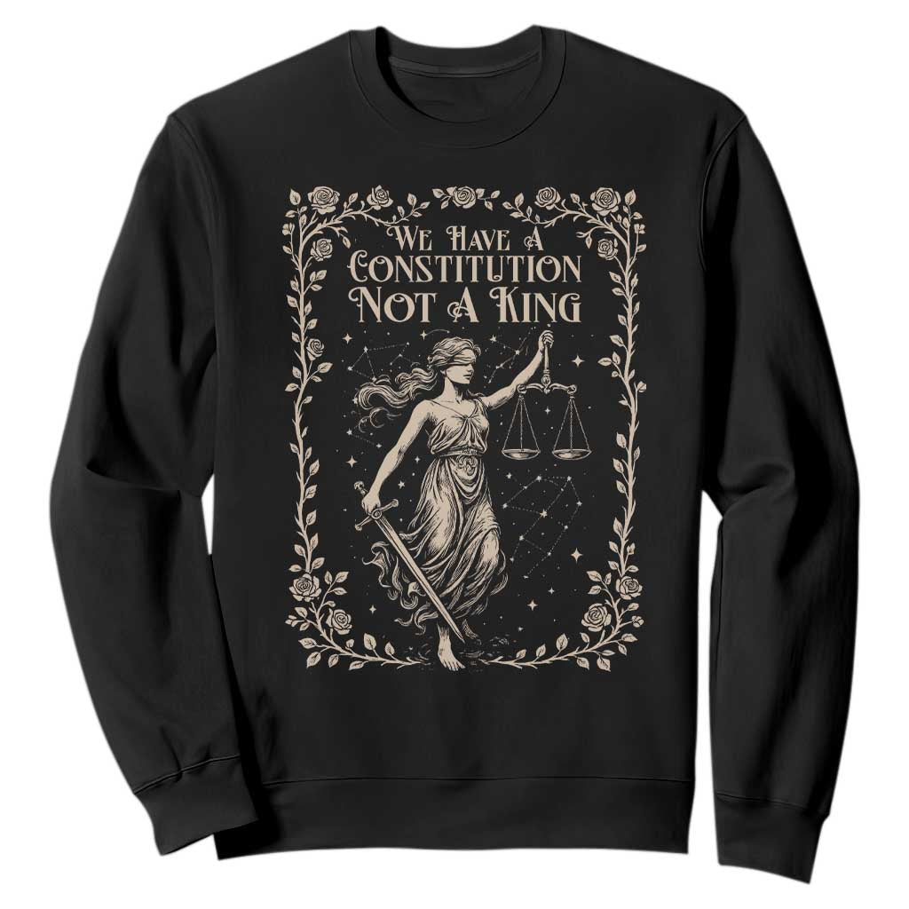 No Kings in America Sweatshirt We Have A Constitution Not A King Resist TS10 Black Print Your Wear