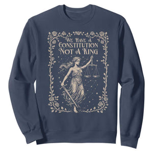 No Kings in America Sweatshirt We Have A Constitution Not A King Resist TS10 Navy Print Your Wear