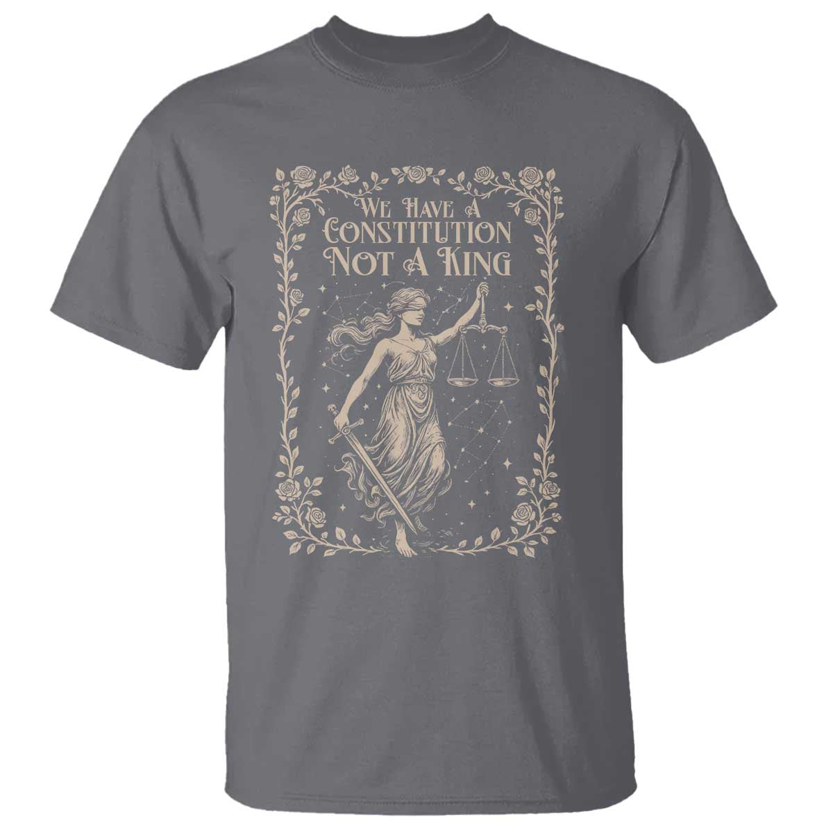 No Kings in America T Shirt We Have A Constitution Not A King Resist TS10 Charcoal Print Your Wear