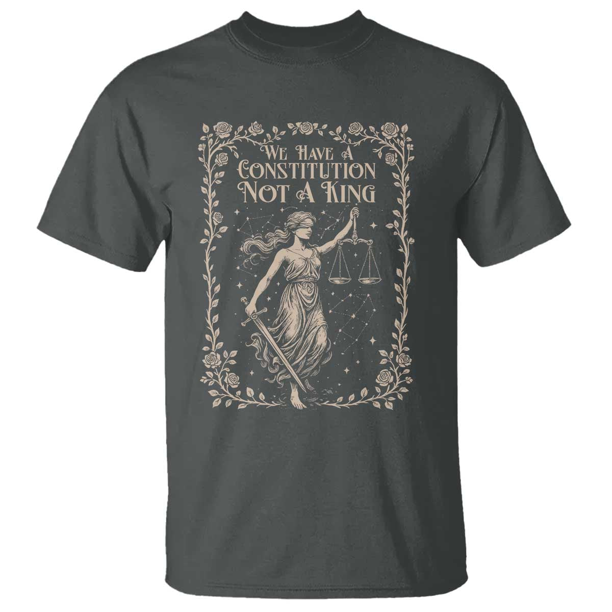 No Kings in America T Shirt We Have A Constitution Not A King Resist TS10 Dark Heather Print Your Wear
