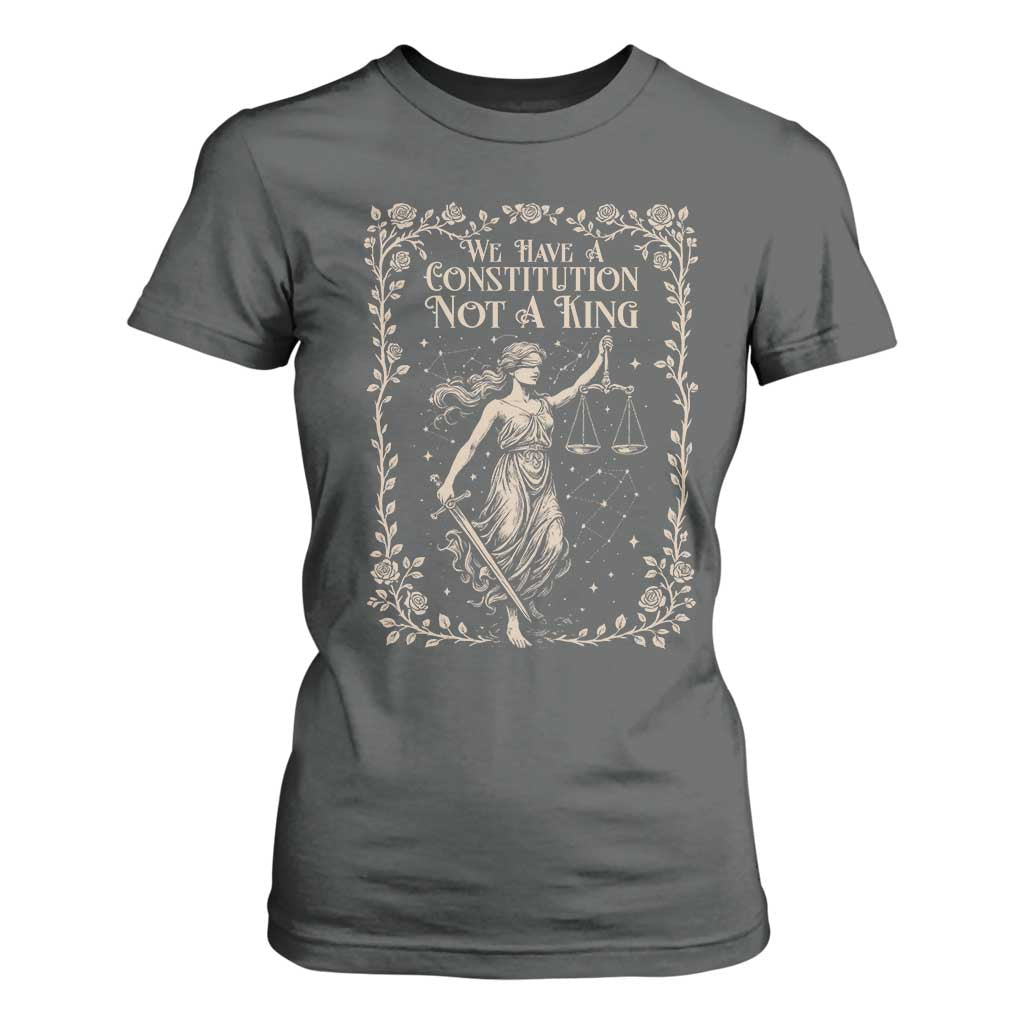 No Kings in America T Shirt For Women We Have A Constitution Not A King Resist TS10 Dark Heather Print Your Wear