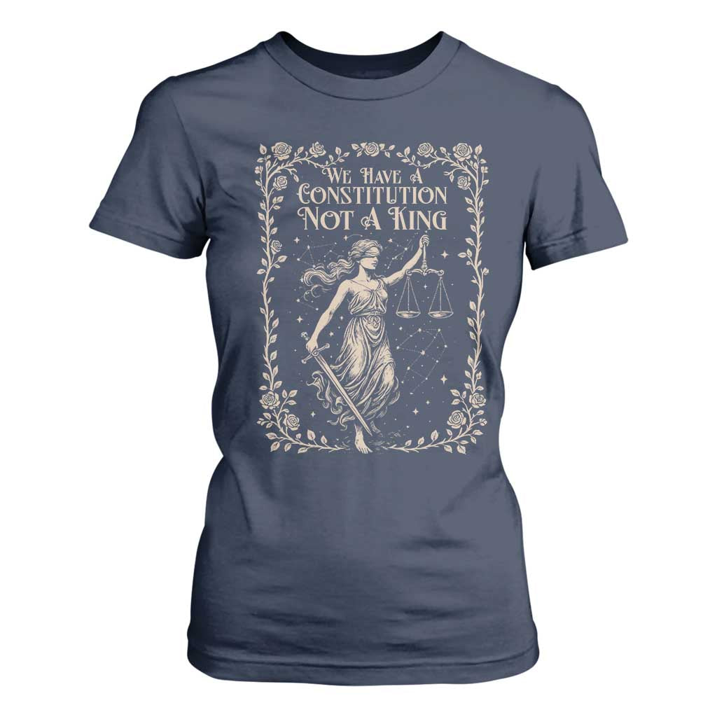 No Kings in America T Shirt For Women We Have A Constitution Not A King Resist TS10 Navy Print Your Wear