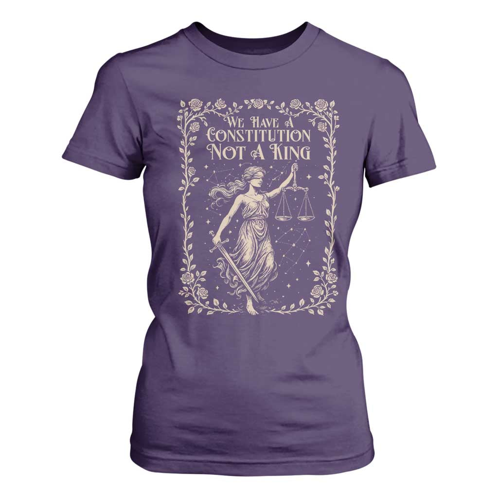 No Kings in America T Shirt For Women We Have A Constitution Not A King Resist TS10 Purple Print Your Wear