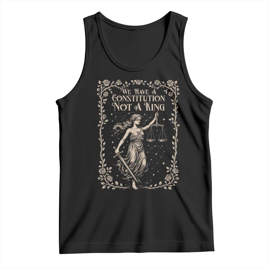 No Kings in America Tank Top We Have A Constitution Not A King Resist TS10 Black Print Your Wear