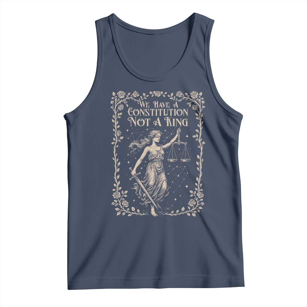 No Kings in America Tank Top We Have A Constitution Not A King Resist TS10 Navy Print Your Wear