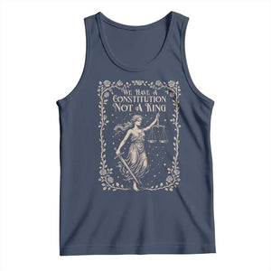 No Kings in America Tank Top We Have A Constitution Not A King Resist TS10 Navy Print Your Wear