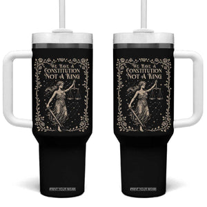 No Kings in America Tumbler With Handle We Have A Constitution Not A King Resist TS10 One Size: 40 oz Black Print Your Wear