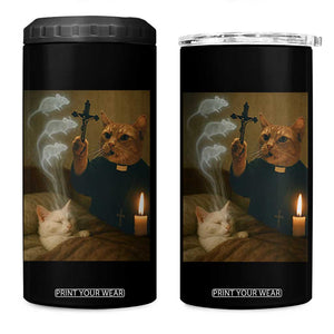 Funny Exorcist Cat Meme 4 in 1 Can Cooler Tumbler Dark Humor Cat TS10 One Size: 16 oz Black Print Your Wear