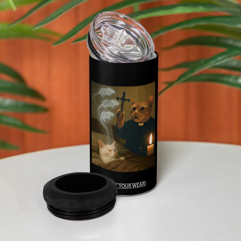 Funny Exorcist Cat Meme 4 in 1 Can Cooler Tumbler Dark Humor Cat TS10 Print Your Wear