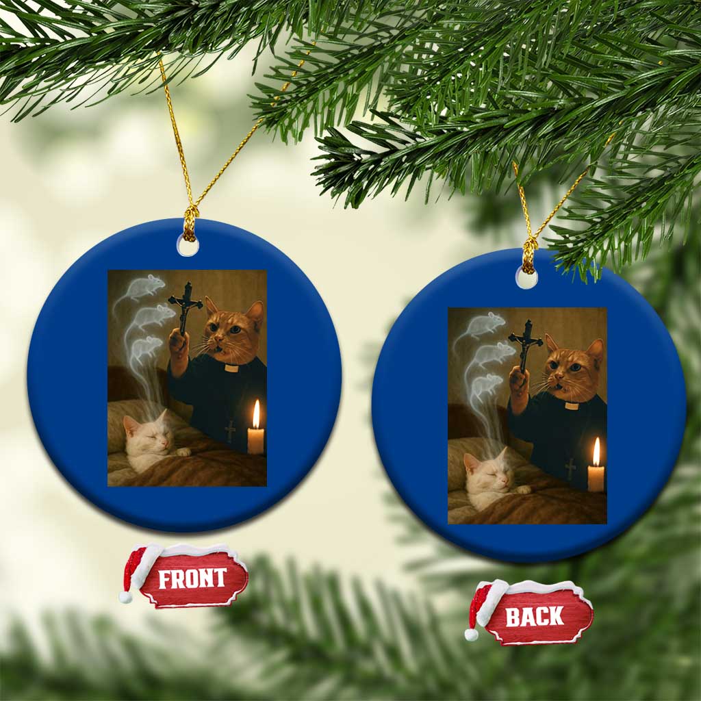 Funny Exorcist Cat Meme Ceramic Ornament Dark Humor Cat TS10 1pc Blue Print Your Wear