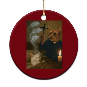Funny Exorcist Cat Meme Ceramic Ornament Dark Humor Cat TS10 1pc Red Print Your Wear