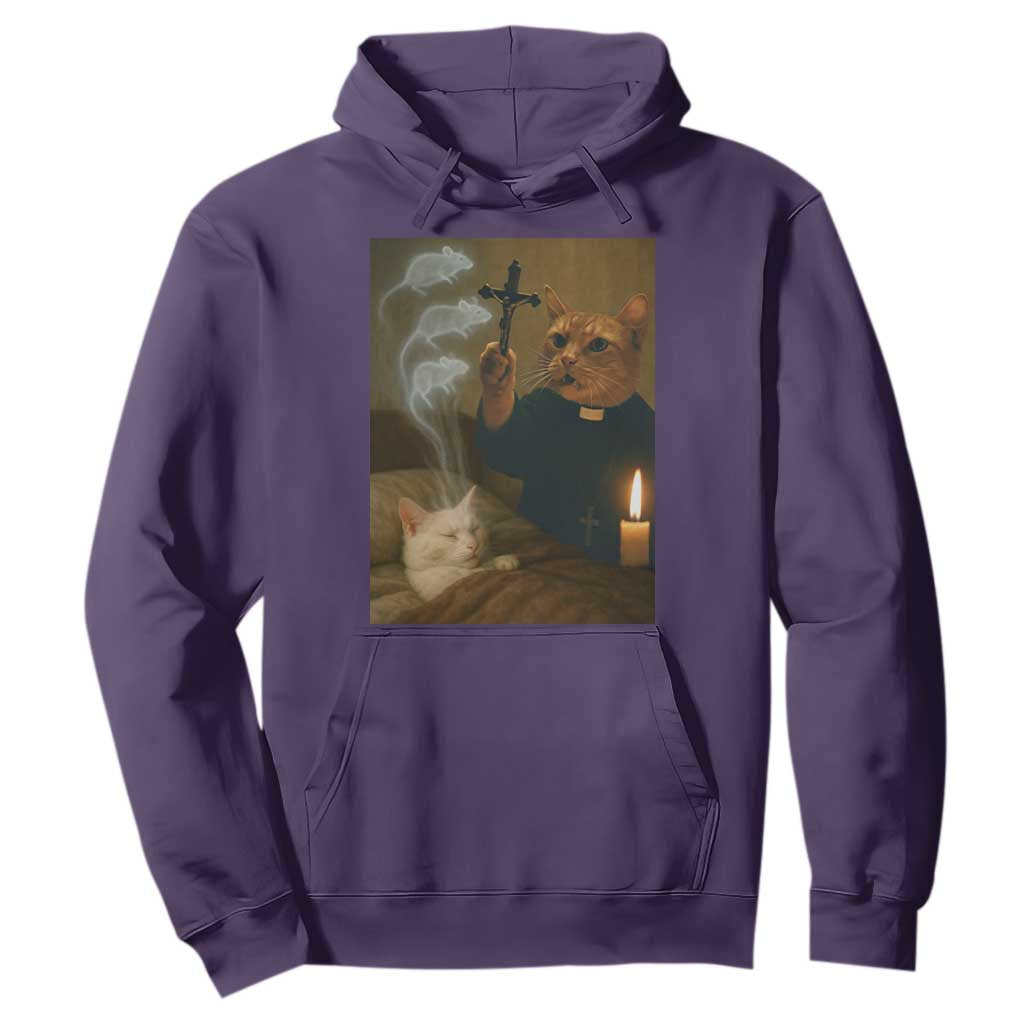 Funny Exorcist Cat Meme Hoodie Dark Humor Cat TS10 Purple Print Your Wear