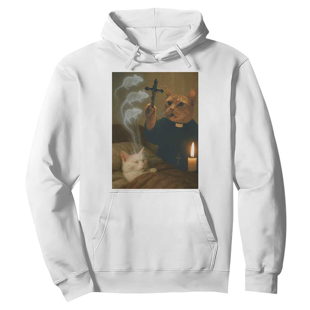 Funny Exorcist Cat Meme Hoodie Dark Humor Cat TS10 White Print Your Wear