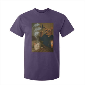 Funny Exorcist Cat Meme T Shirt For Kid Dark Humor Cat TS10 Purple Print Your Wear