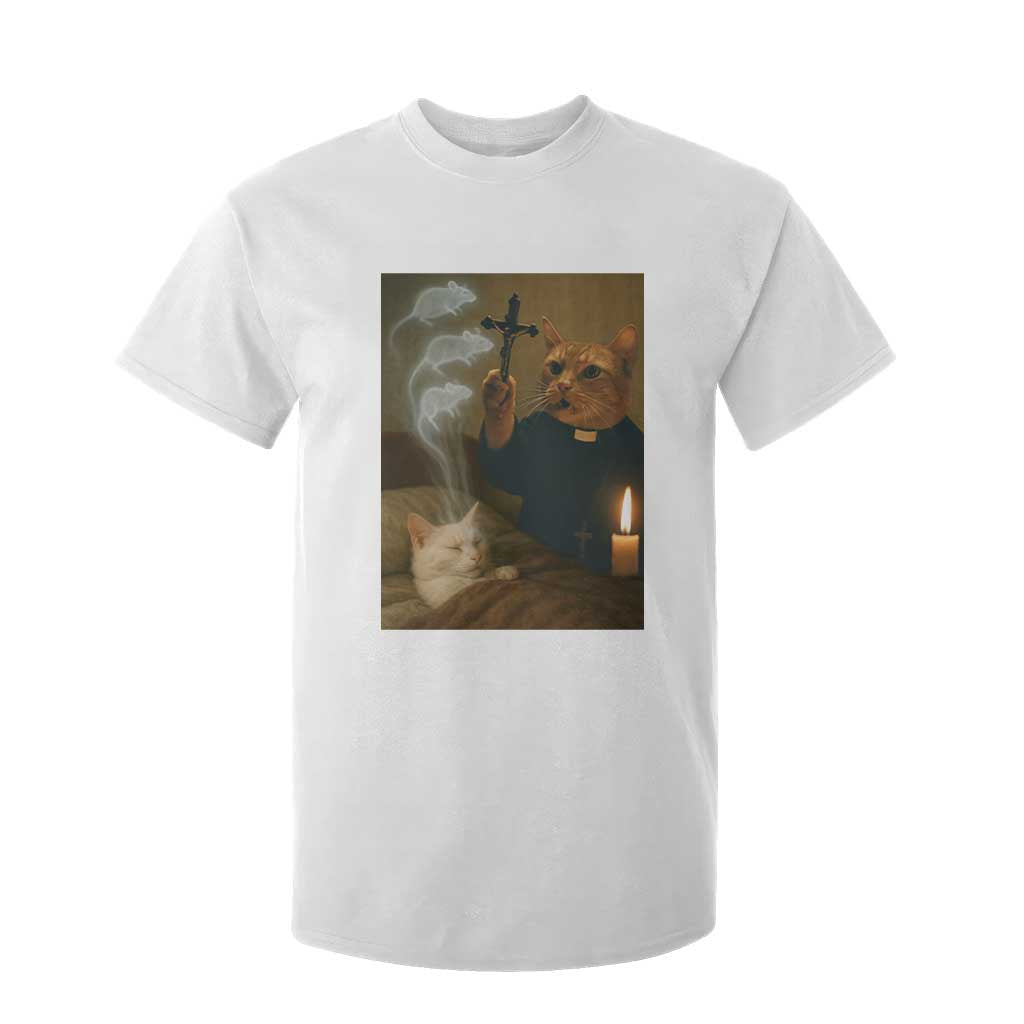 Funny Exorcist Cat Meme T Shirt For Kid Dark Humor Cat TS10 White Print Your Wear