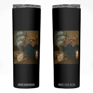 Funny Exorcist Cat Meme Skinny Tumbler Dark Humor Cat TS10 Black Print Your Wear