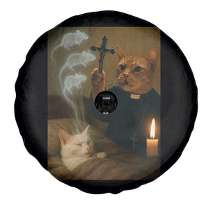Funny Exorcist Cat Meme Spare Tire Cover Dark Humor Cat TS10 Print Your Wear