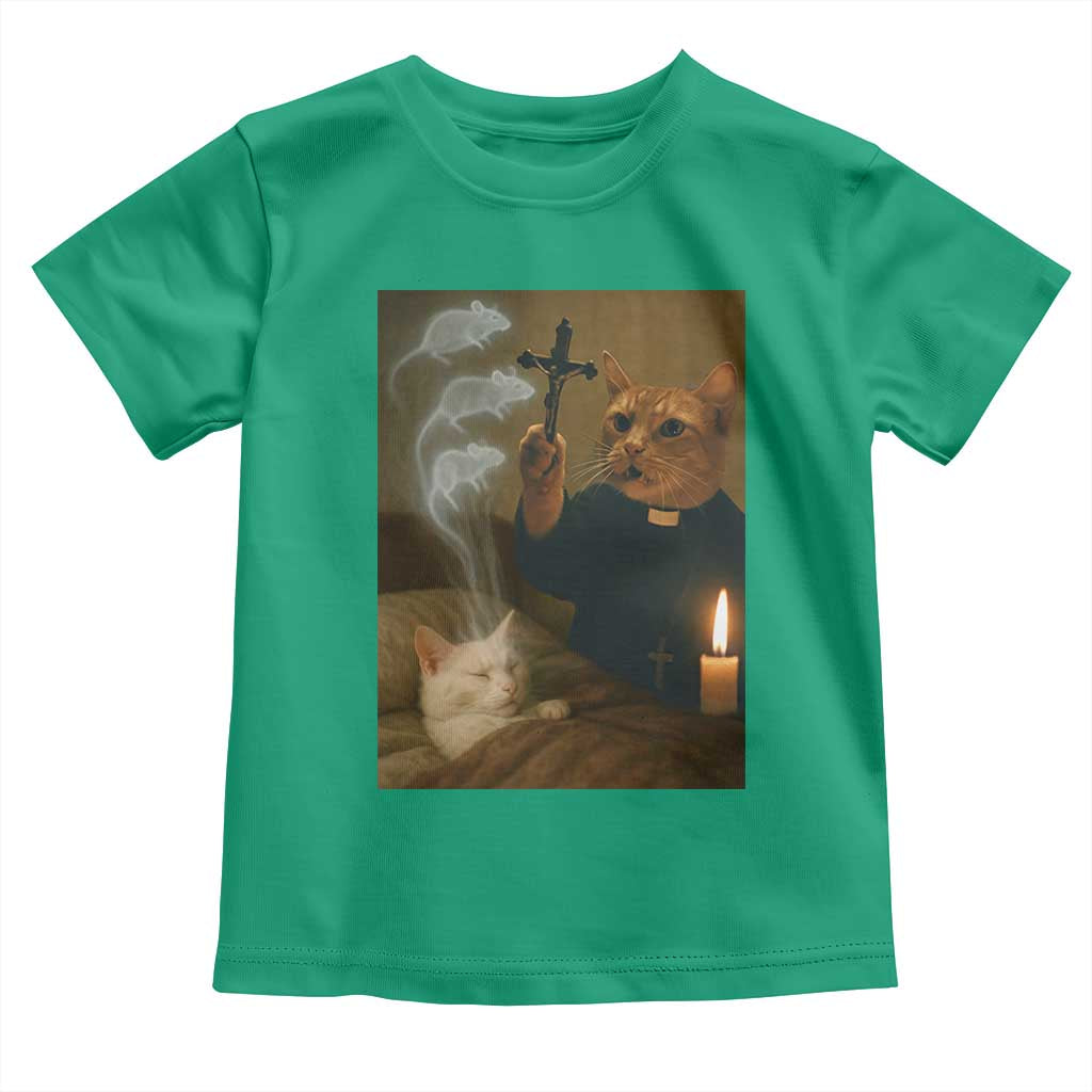 Funny Exorcist Cat Meme Toddler T Shirt Dark Humor Cat TS10 Irish Green Print Your Wear