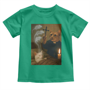 Funny Exorcist Cat Meme Toddler T Shirt Dark Humor Cat TS10 Irish Green Print Your Wear
