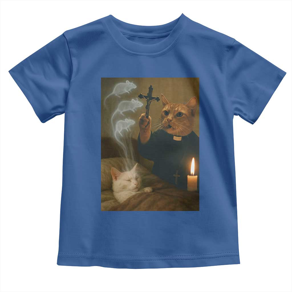 Funny Exorcist Cat Meme Toddler T Shirt Dark Humor Cat TS10 Royal Blue Print Your Wear