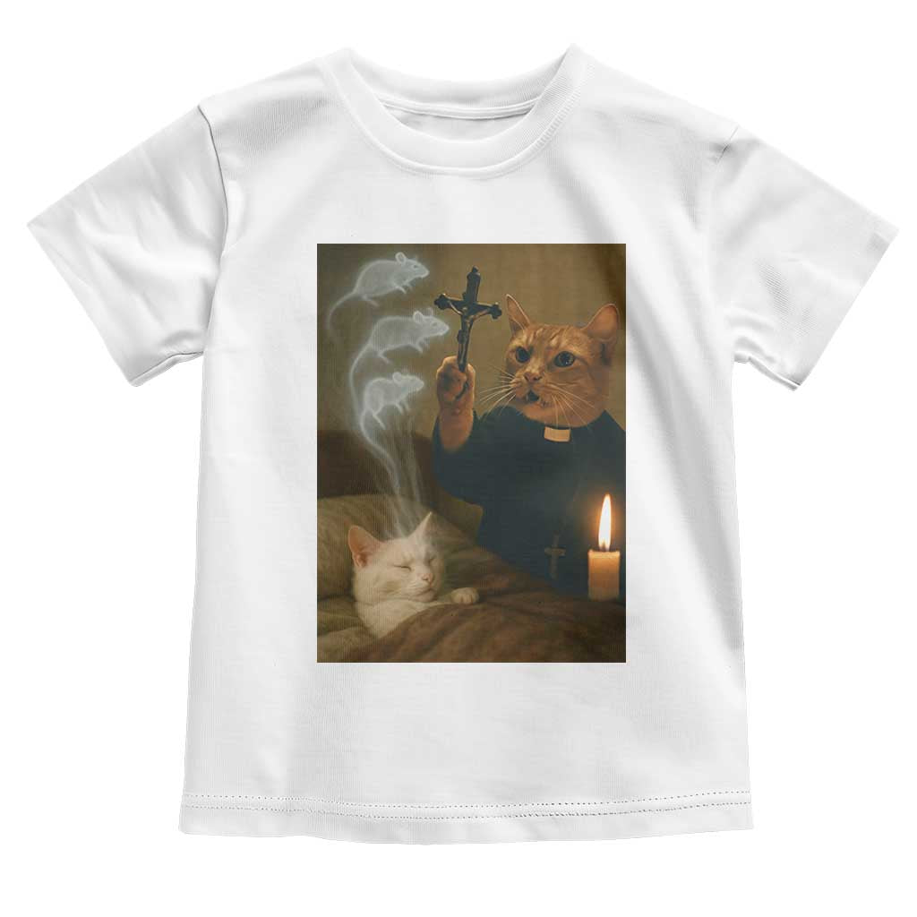 Funny Exorcist Cat Meme Toddler T Shirt Dark Humor Cat TS10 White Print Your Wear