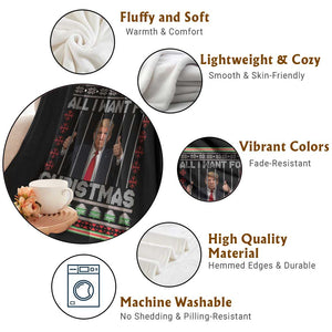 Funny Christmas Trump Prison Throw Blanket All I Want For Xmas Is Subtle FDT TS10 Print Your Wear