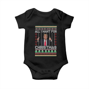 Funny Christmas Trump Prison Baby Onesie All I Want For Xmas Is Subtle FDT TS10 Black Print Your Wear