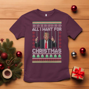 Funny Christmas Trump Prison T Shirt All I Want For Xmas Is Subtle FDT TS10 Maroon Print Your Wear
