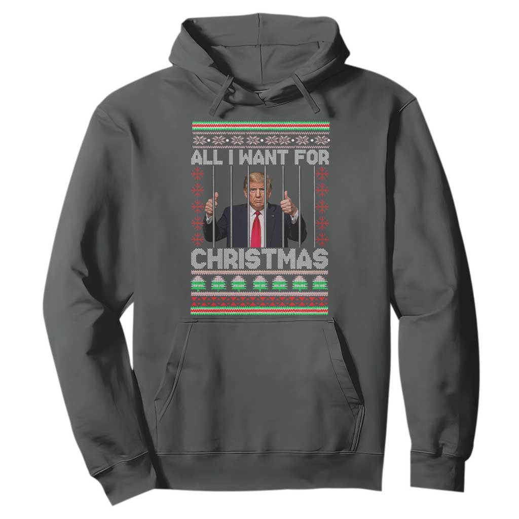 Funny Christmas Trump Prison Hoodie All I Want For Xmas Is Subtle FDT TS10 Dark Heather Print Your Wear