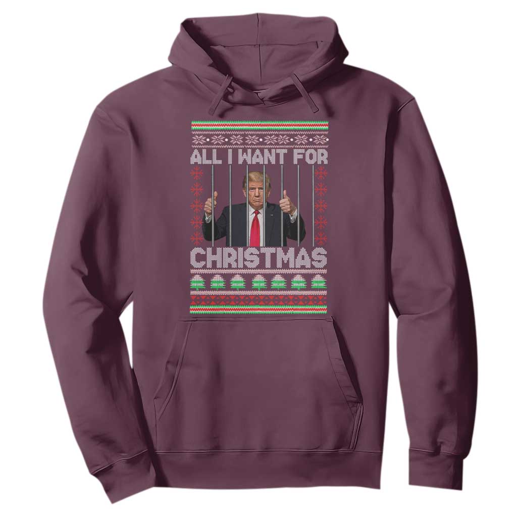 Funny Christmas Trump Prison Hoodie All I Want For Xmas Is Subtle FDT TS10 Maroon Print Your Wear