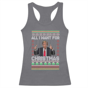 Funny Christmas Trump Prison Racerback Tank Top All I Want For Xmas Is Subtle FDT TS10 Charcoal Print Your Wear