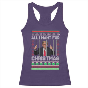 Funny Christmas Trump Prison Racerback Tank Top All I Want For Xmas Is Subtle FDT TS10 Purple Print Your Wear