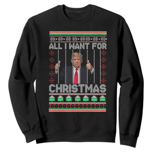 Funny Christmas Trump Prison Sweatshirt All I Want For Xmas Is Subtle FDT TS10 Black Print Your Wear