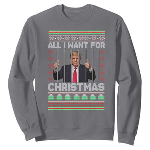 Funny Christmas Trump Prison Sweatshirt All I Want For Xmas Is Subtle FDT TS10 Charcoal Print Your Wear