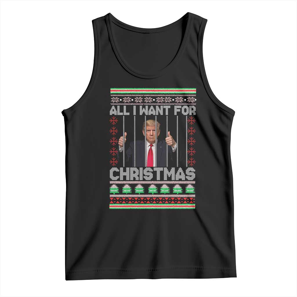 Funny Christmas Trump Prison Tank Top All I Want For Xmas Is Subtle FDT TS10 Black Print Your Wear