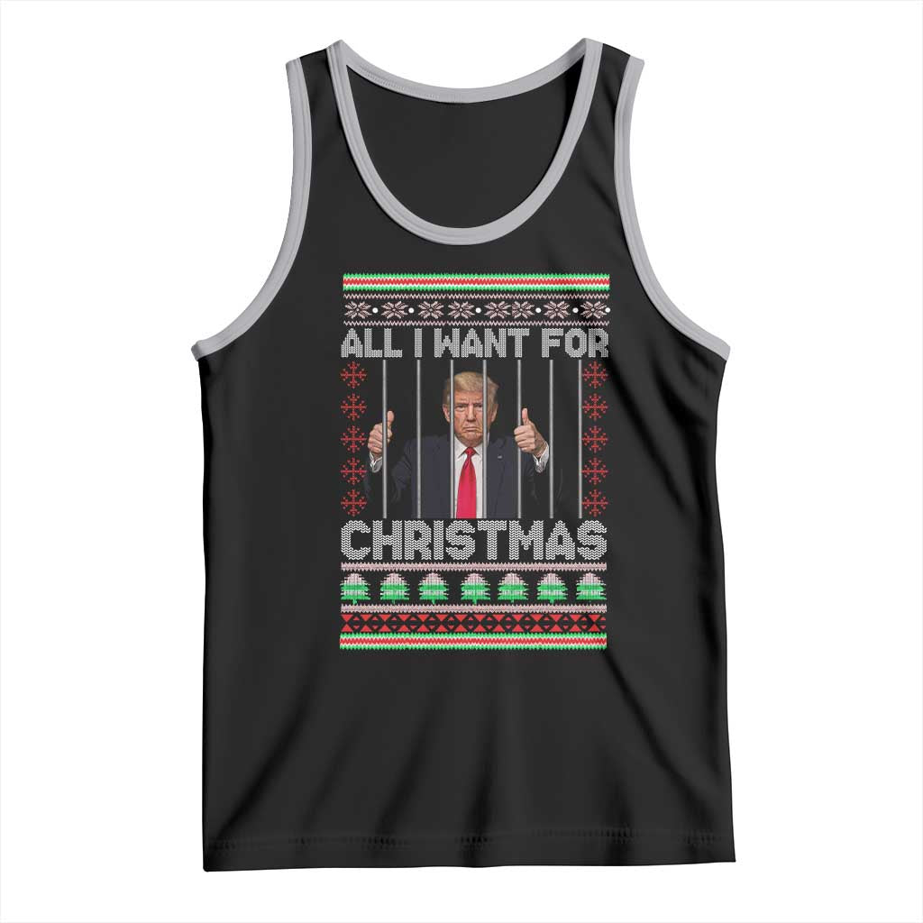 Funny Christmas Trump Prison Tank Top All I Want For Xmas Is Subtle FDT TS10 Black Athletic Heather Print Your Wear