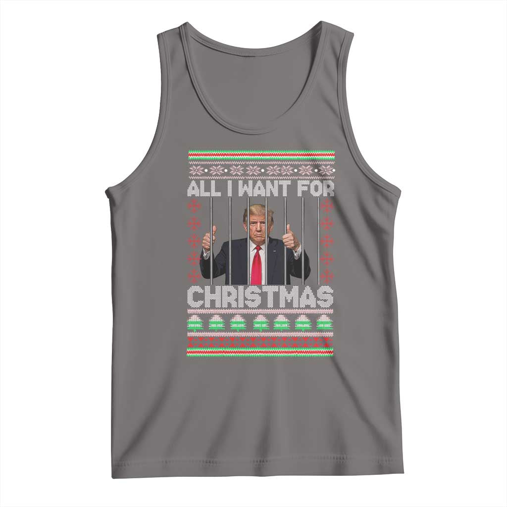 Funny Christmas Trump Prison Tank Top All I Want For Xmas Is Subtle FDT TS10 Deep Heather Print Your Wear