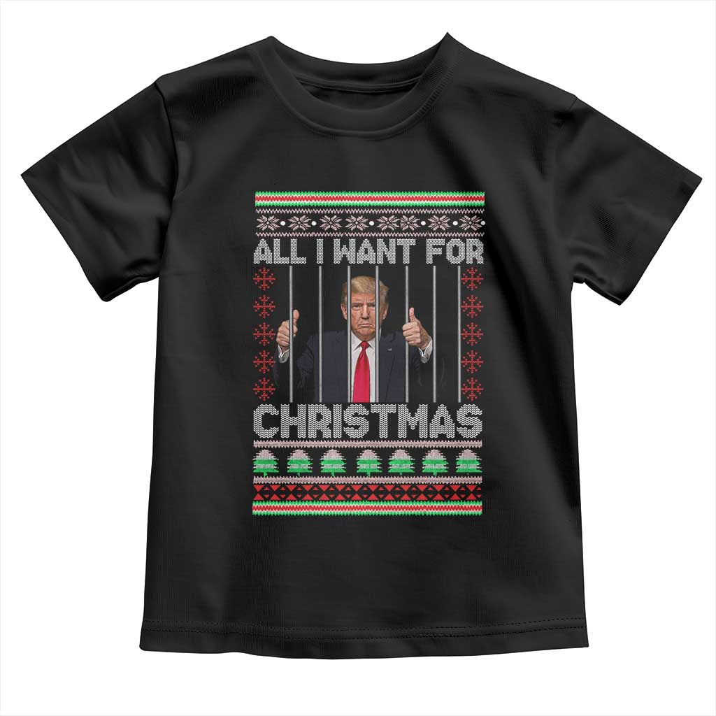 Funny Christmas Trump Prison Toddler T Shirt All I Want For Xmas Is Subtle FDT TS10 Black Print Your Wear