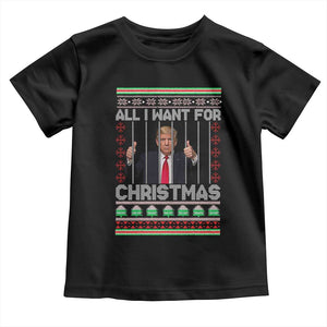 Funny Christmas Trump Prison Toddler T Shirt All I Want For Xmas Is Subtle FDT TS10 Black Print Your Wear