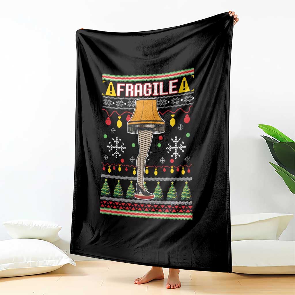 Leg Lamp Ugly Christmas Throw Blanket Funny Xmas Movie Fragile TS10 Print Your Wear