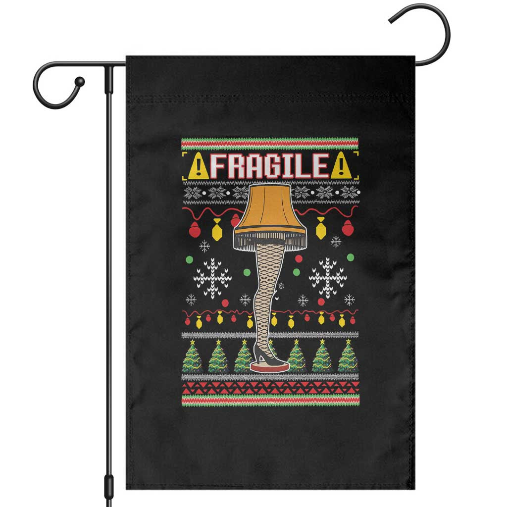 Leg Lamp Ugly Christmas Garden Flag Funny Xmas Movie Fragile TS10 Black Print Your Wear