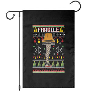 Leg Lamp Ugly Christmas Garden Flag Funny Xmas Movie Fragile TS10 Black Print Your Wear