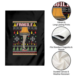 Leg Lamp Ugly Christmas Garden Flag Funny Xmas Movie Fragile TS10 Print Your Wear