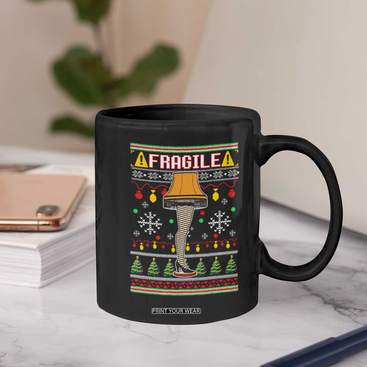 Leg Lamp Ugly Christmas Coffee Mug Funny Xmas Movie Fragile TS10 Print Your Wear