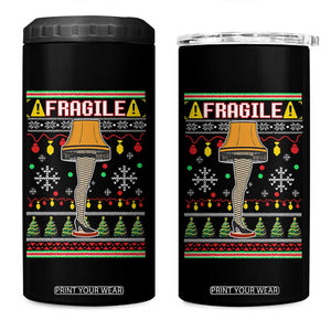 Leg Lamp Ugly Christmas 4 in 1 Can Cooler Tumbler Funny Xmas Movie Fragile TS10 One Size: 16 oz Black Print Your Wear